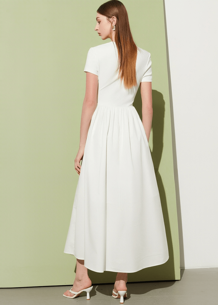 GATHERED WAIST SQUARE DRESS - Vera Lumina