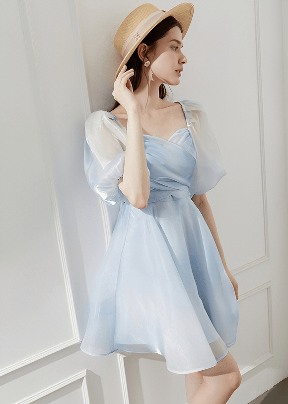 GOSSAMER CROSS DRAPE DRESS - Vera Lumina