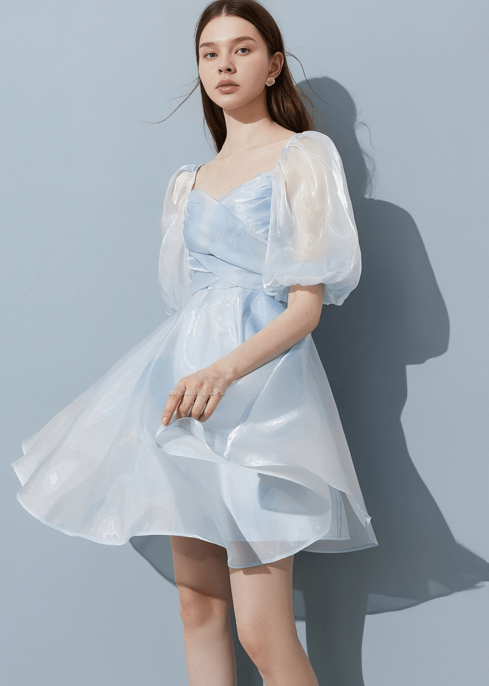 GOSSAMER CROSS DRAPE DRESS - Vera Lumina