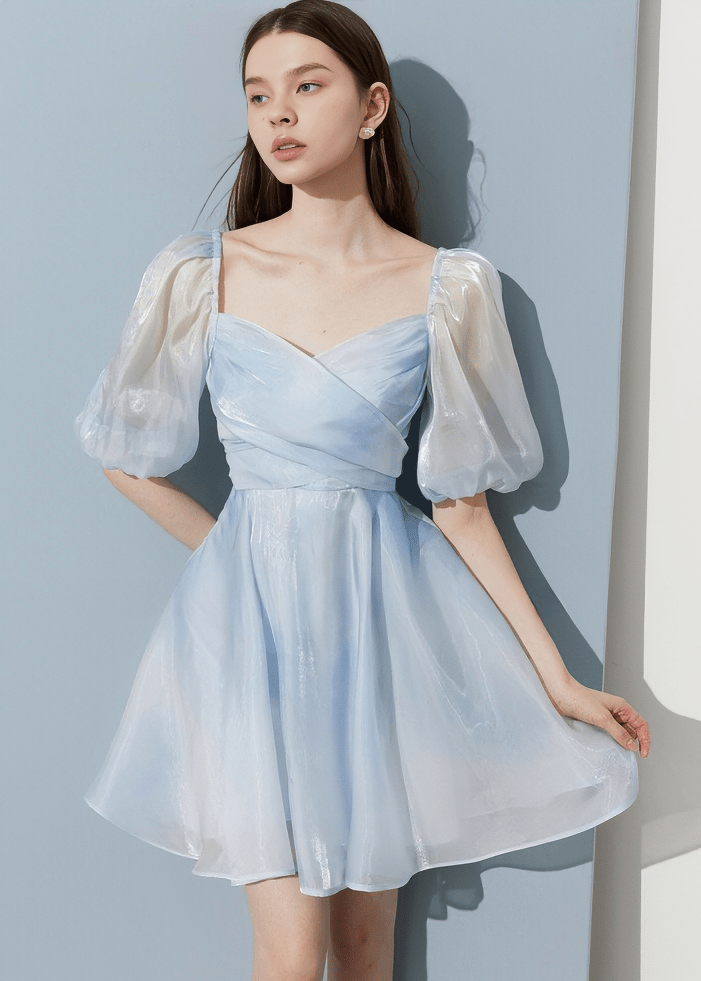 GOSSAMER CROSS DRAPE DRESS - Vera Lumina