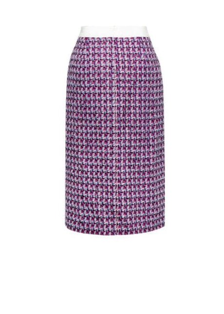 grid plaid tweed pattern jacket skirt - Vera Lumina