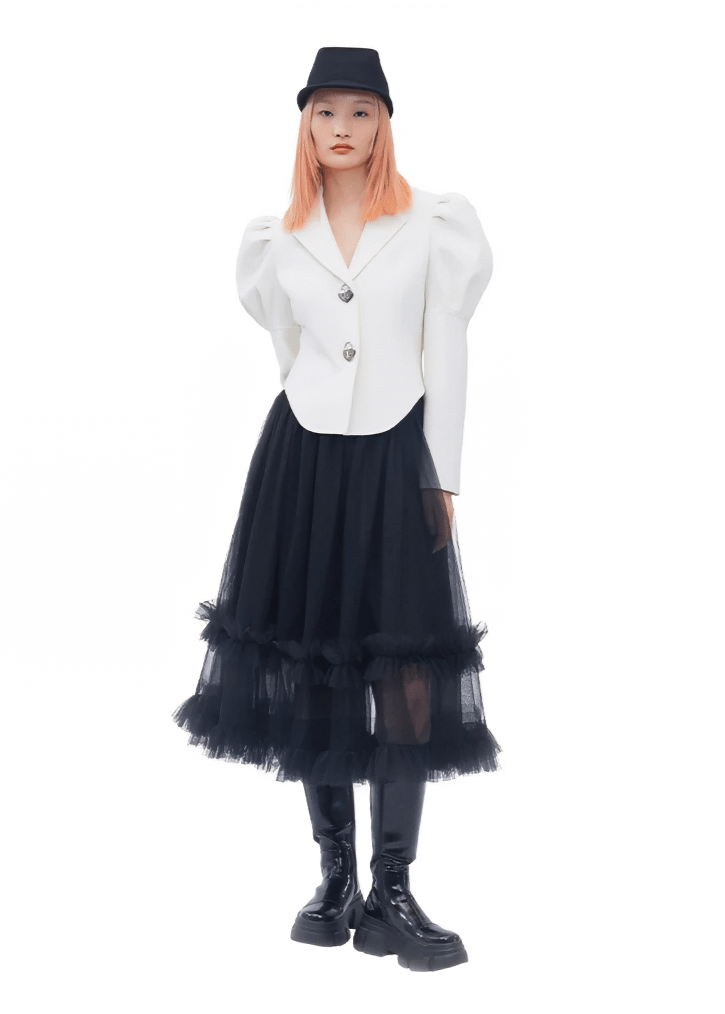 heart lock woolen short coat - Vera Lumina
