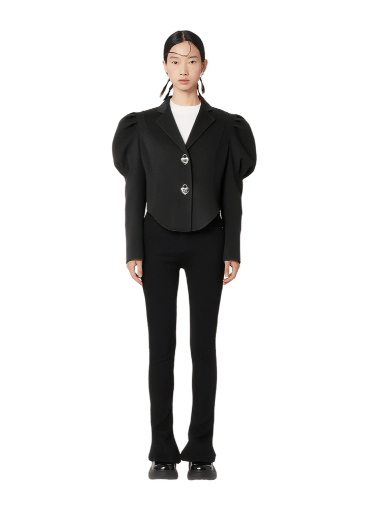 heart lock woolen short coat - Vera Lumina