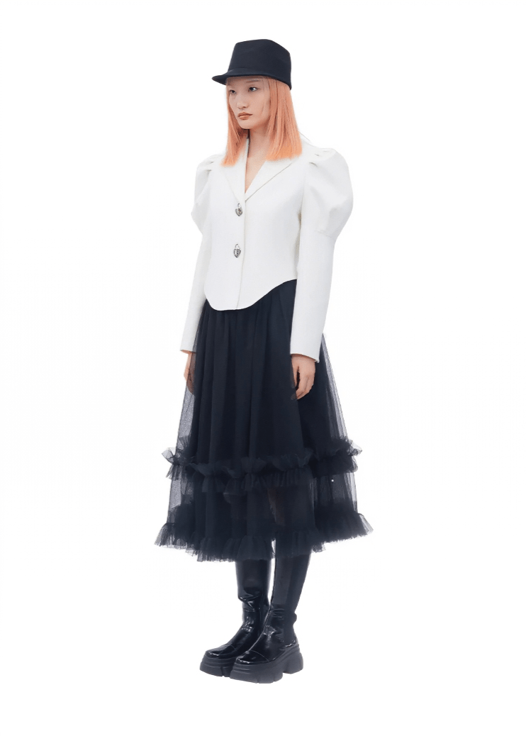 heart lock woolen short coat - Vera Lumina