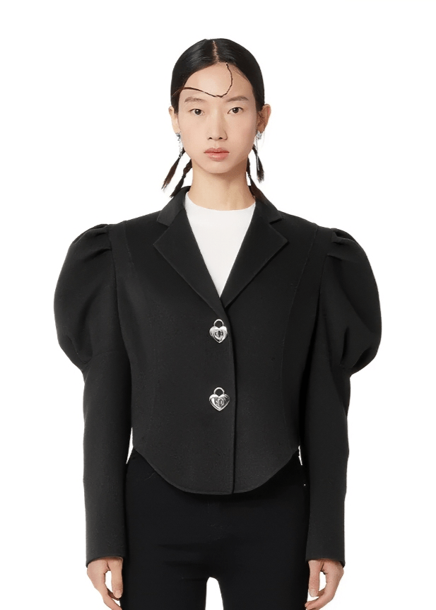 heart lock woolen short coat - Vera Lumina