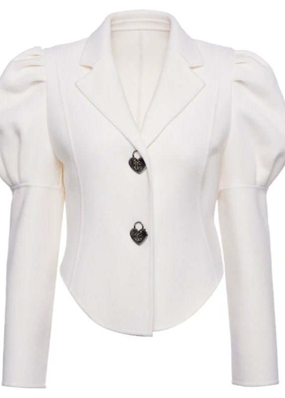 heart lock woolen short coat - Vera Lumina