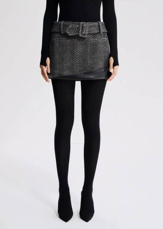 HERRINGBONE WINTER A - LINE short mini SKIRT - Vera Lumina