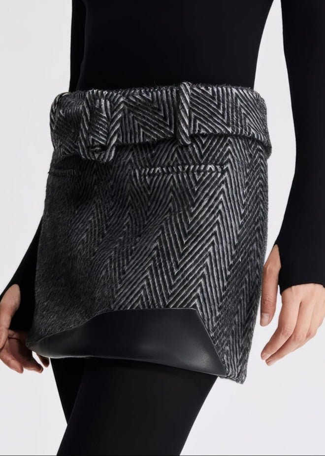 HERRINGBONE WINTER A - LINE short mini SKIRT - Vera Lumina
