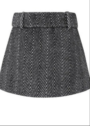 HERRINGBONE WINTER A - LINE short mini SKIRT - Vera Lumina