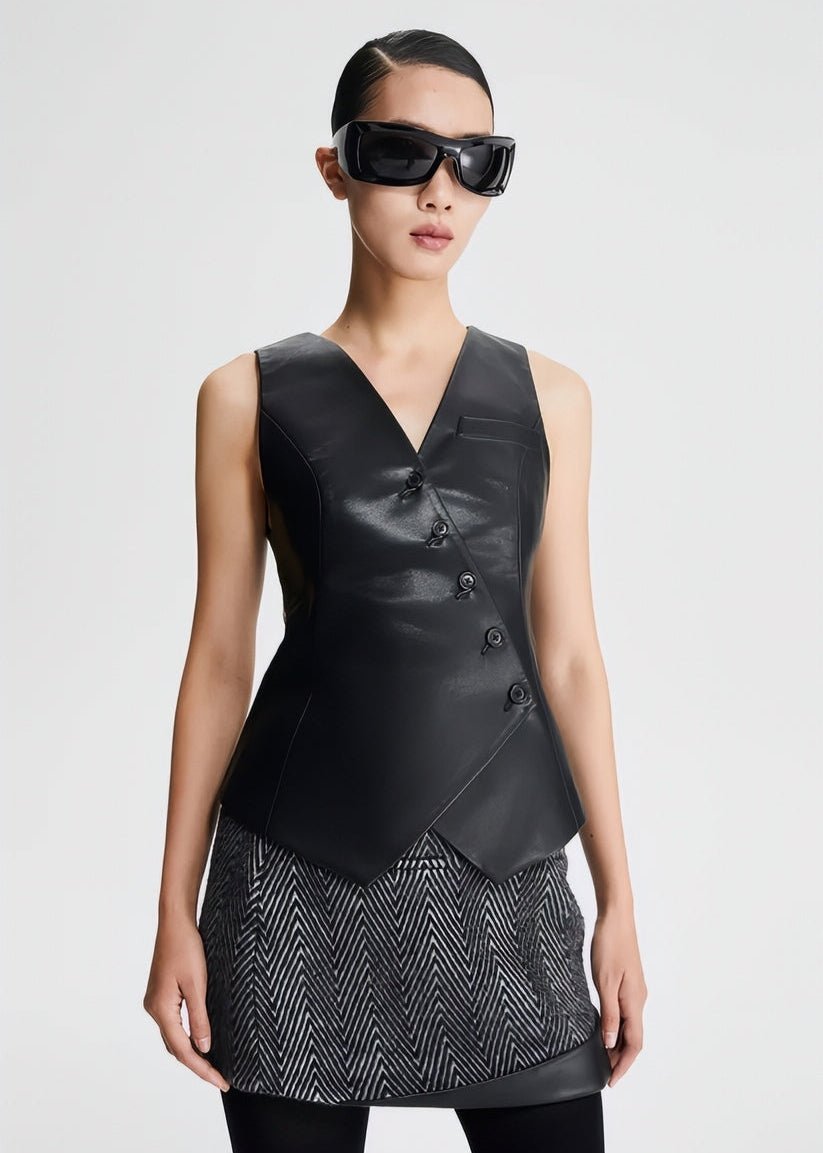 HERRINGBONE WINTER A - LINE short mini SKIRT - Vera Lumina