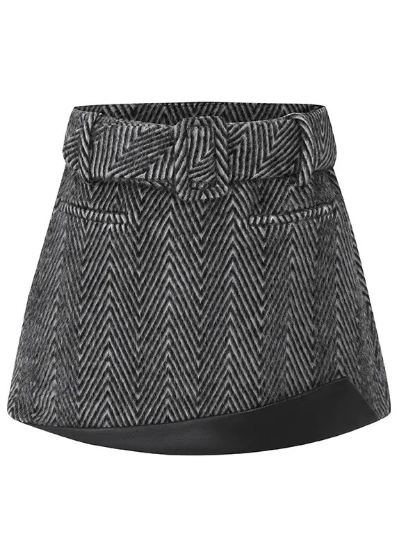 HERRINGBONE WINTER A - LINE short mini SKIRT - Vera Lumina