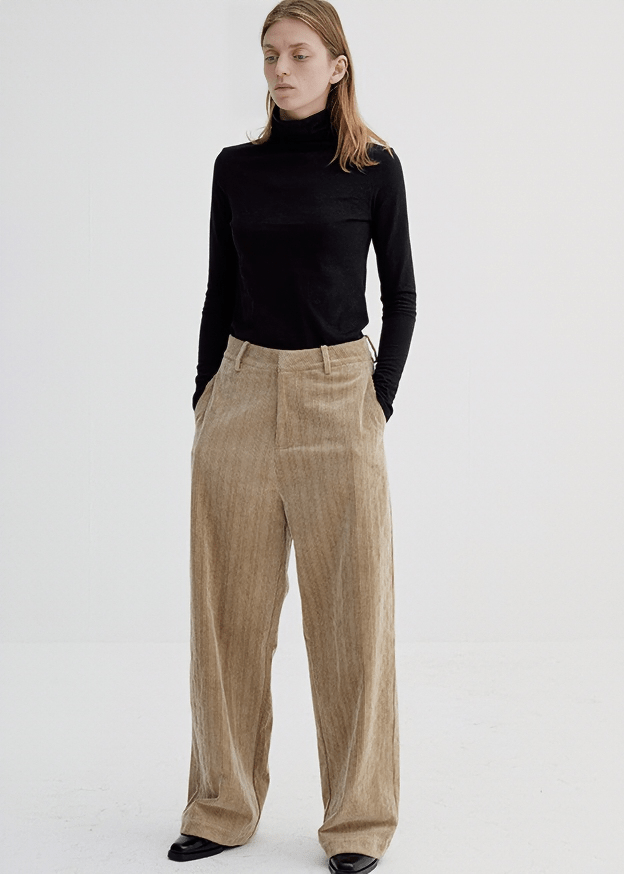 HIGH WAIST PLEATED WIDE LEG TROUSERS - Vera Lumina