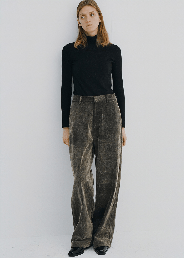 HIGH WAIST PLEATED WIDE LEG TROUSERS - Vera Lumina