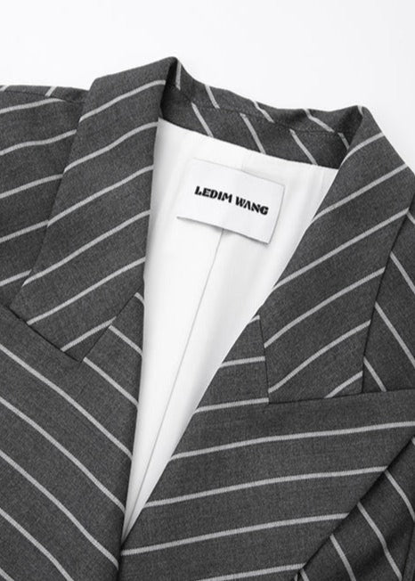 highend oblique stripe shaped suit jacket - Vera Lumina