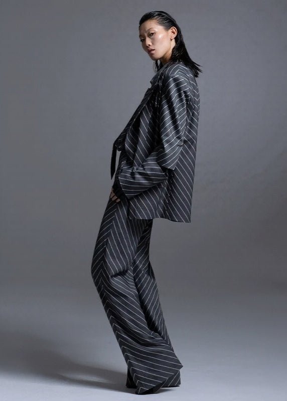 highend oblique stripe shaped suit jacket - Vera Lumina
