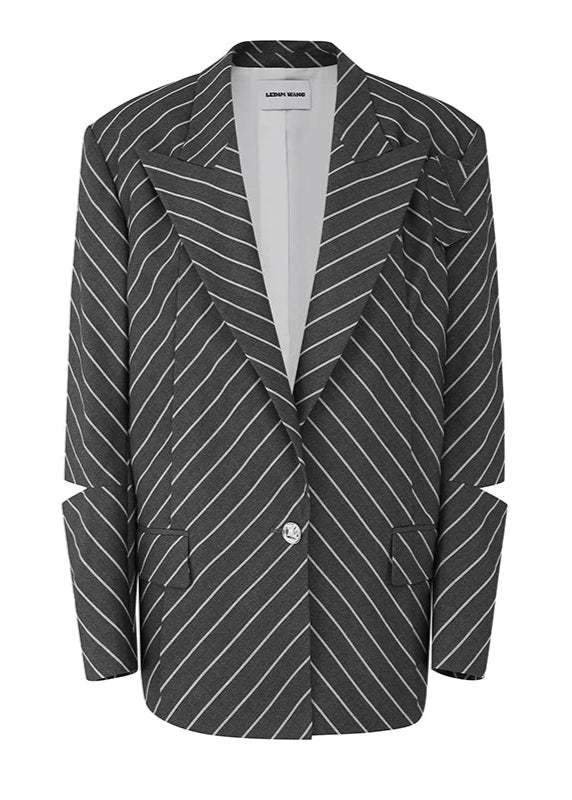 highend oblique stripe shaped suit jacket - Vera Lumina