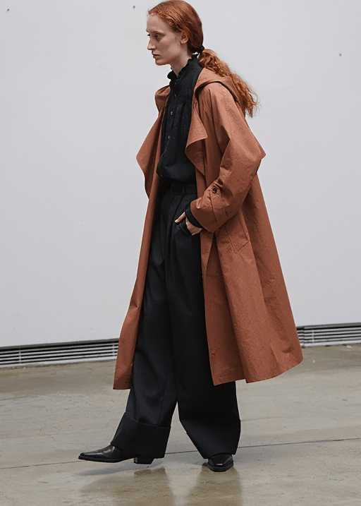 HOODED MAXI LENGTH TRENCH COAT - Vera Lumina