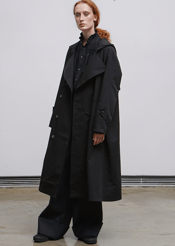 HOODED MAXI LENGTH TRENCH COAT - Vera Lumina