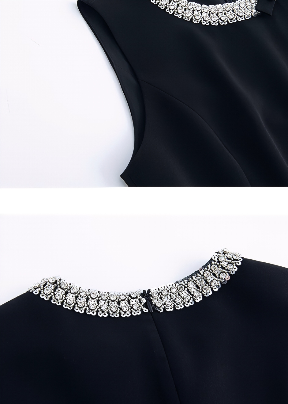 PEARL COLLAR SLEEVELESS DRESS