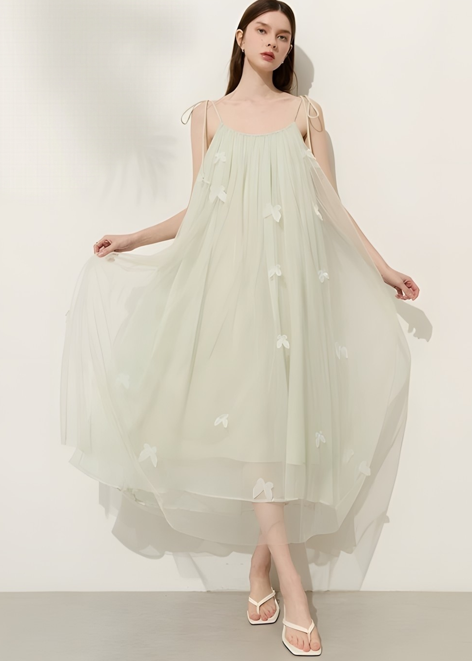robe évasée en tulle papillon