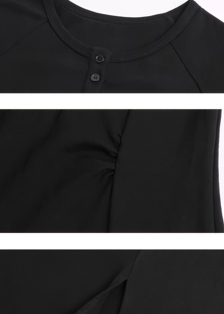 ヘンリーネックサイドスリットマキシワンピース