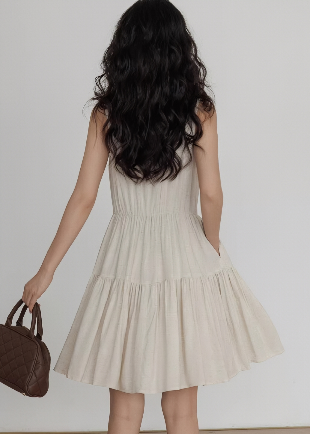 ビーズレースカラーティアードワンピース