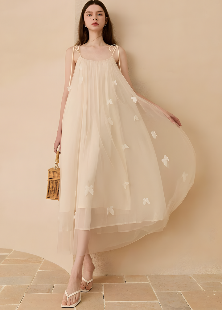 robe évasée en tulle papillon