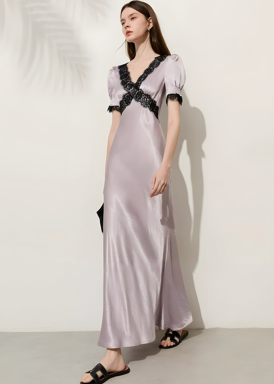 Meerjungfrauenkleid mit Spitzenbesatz
