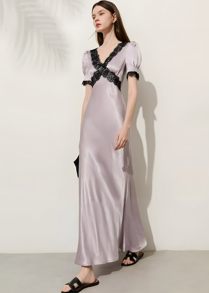 Meerjungfrauenkleid mit Spitzenbesatz
