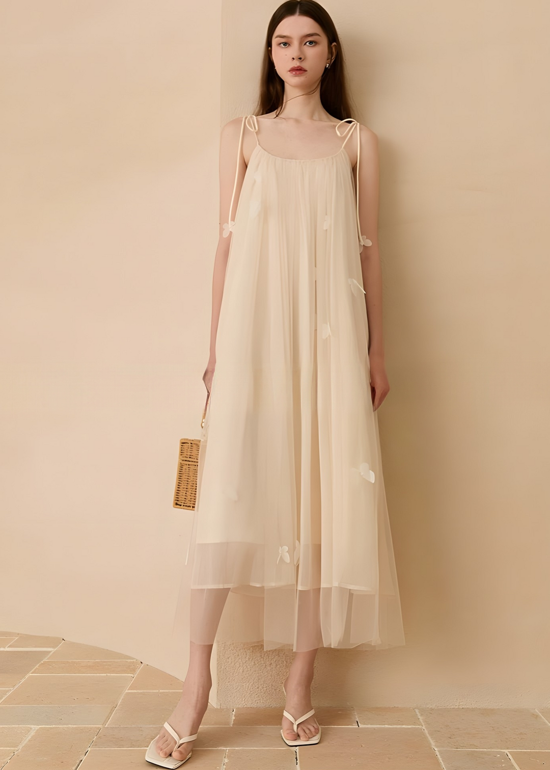 robe évasée en tulle papillon