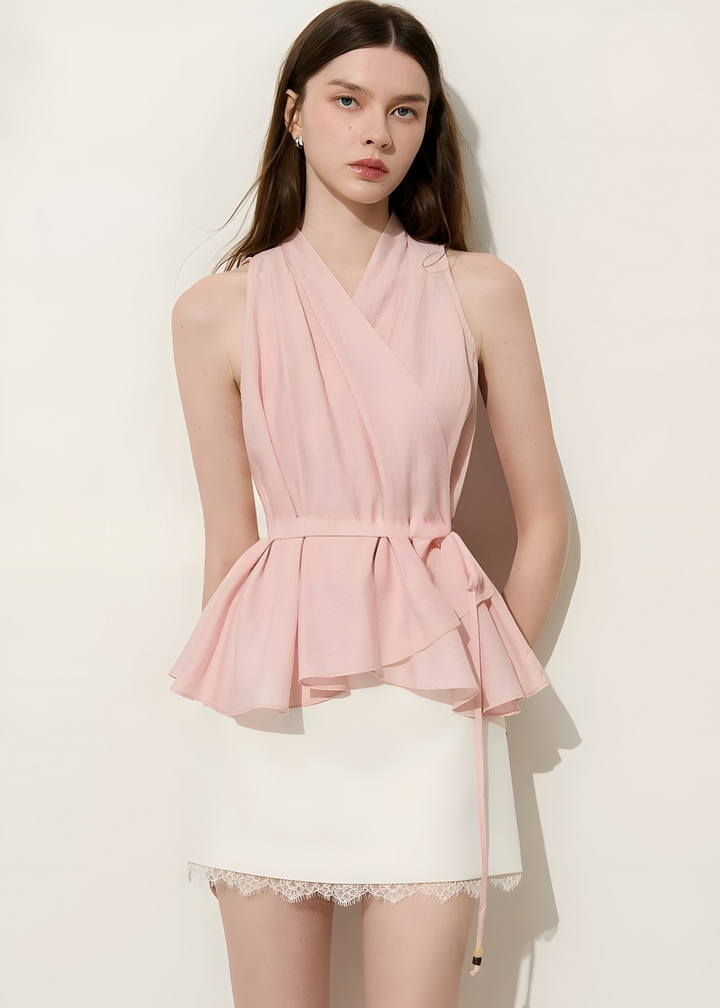 blouse sans manches cachecœur