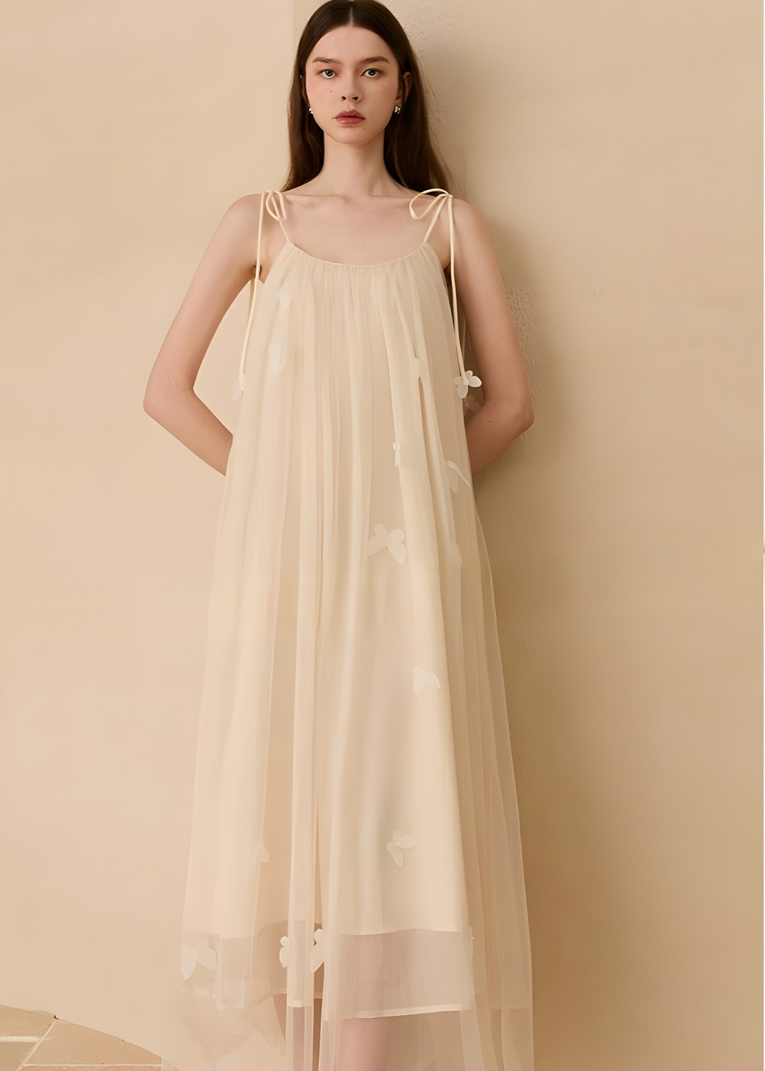 robe évasée en tulle papillon