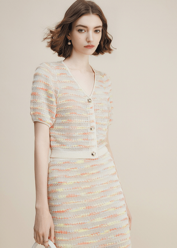 IMPRESSIONIST STRIPE CARDIGAN - Vera Lumina