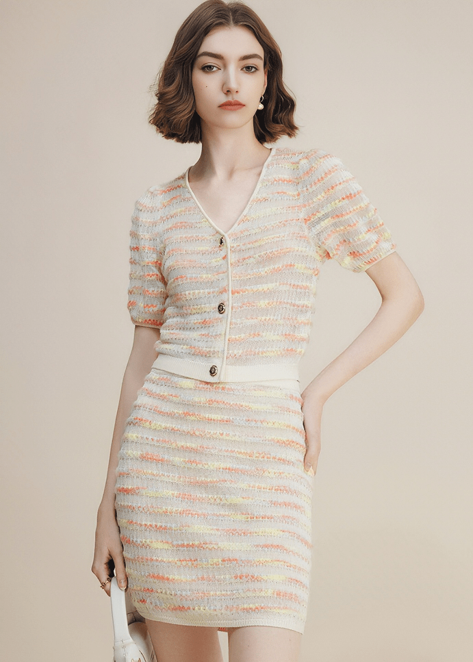 IMPRESSIONIST STRIPE CARDIGAN - Vera Lumina