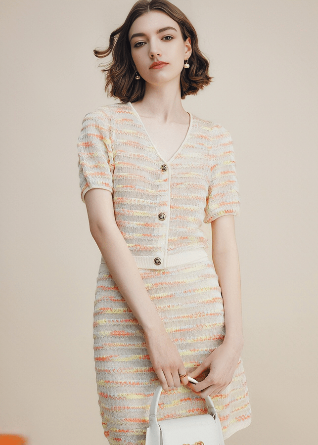 IMPRESSIONIST STRIPE CARDIGAN - Vera Lumina