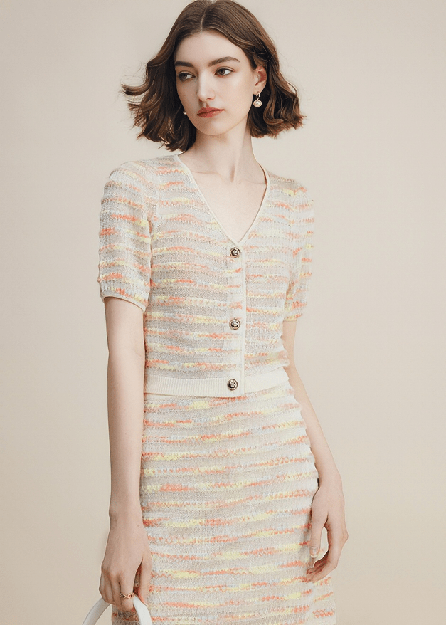 IMPRESSIONIST STRIPE CARDIGAN - Vera Lumina