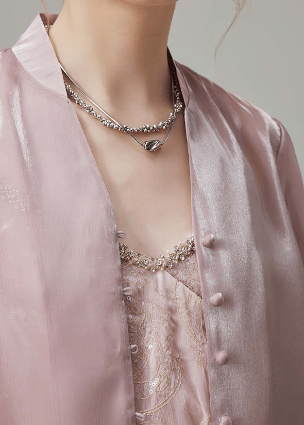 IRIDESCENT SILK BALLOON SLEEVE SHIRT - Vera Lumina
