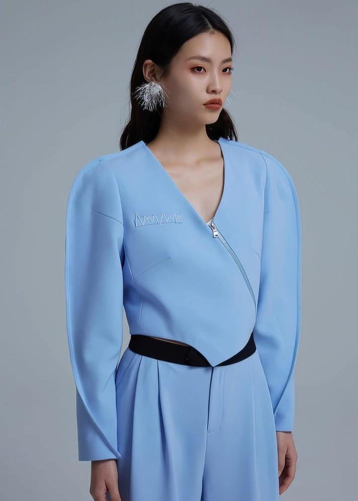 irregular blazer asymmetic luxury top - Vera Lumina