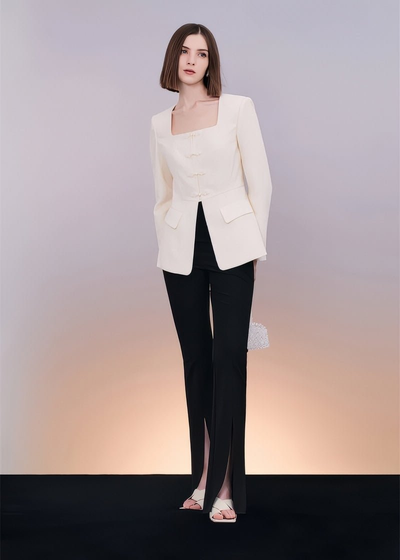 jacquard square collar jacket & pant - Vera Lumina