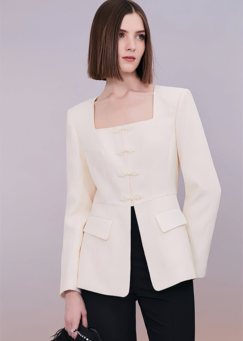 jacquard square collar jacket & pant - Vera Lumina