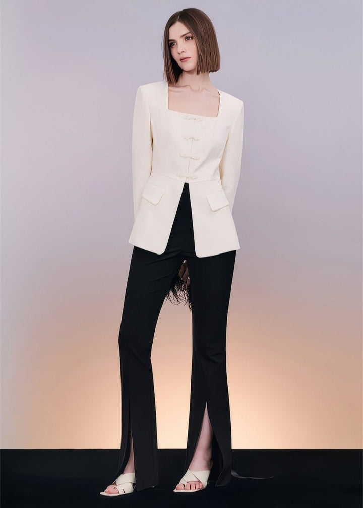 jacquard square collar jacket & pant - Vera Lumina