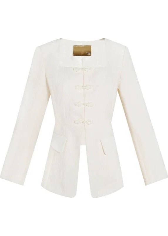 jacquard square collar jacket & pant - Vera Lumina