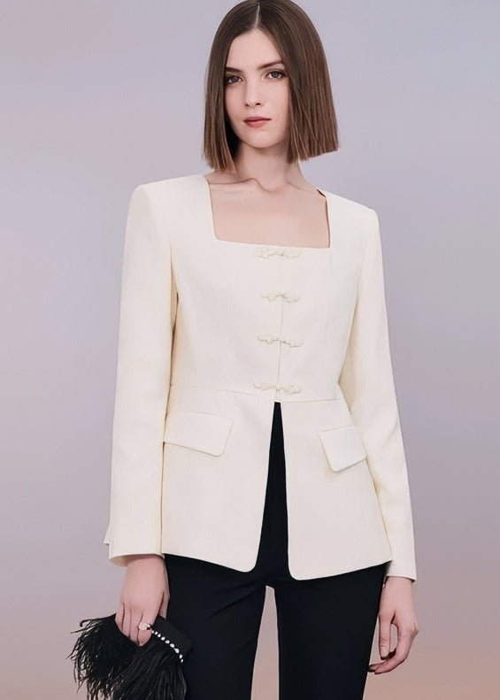jacquard square collar jacket & pant - Vera Lumina