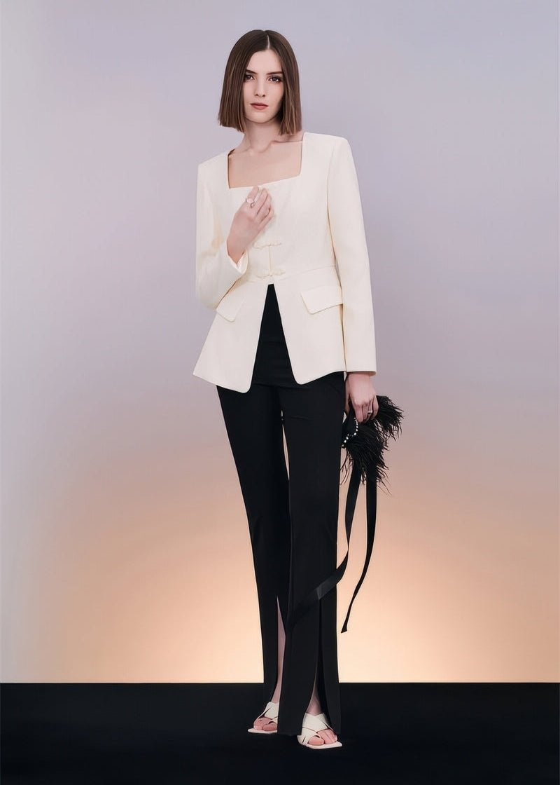 jacquard square collar jacket & pant - Vera Lumina