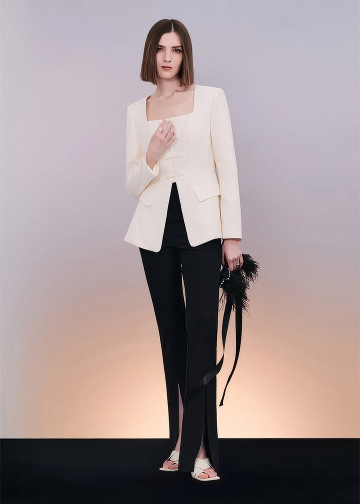 jacquard square collar jacket & pant - Vera Lumina
