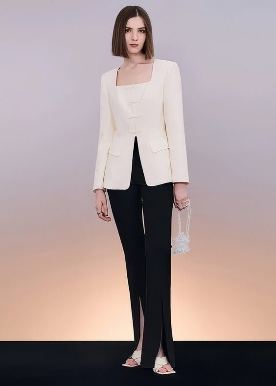 jacquard square collar jacket & pant - Vera Lumina