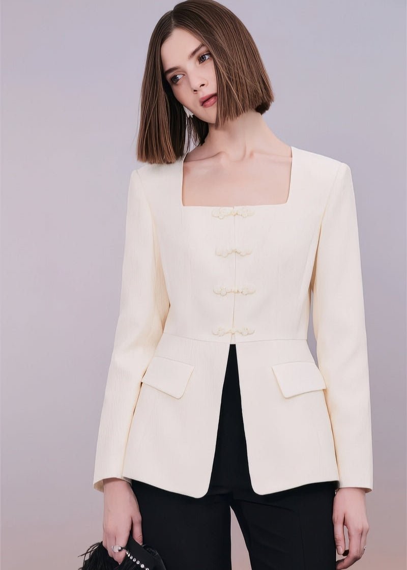 jacquard square collar jacket & pant - Vera Lumina
