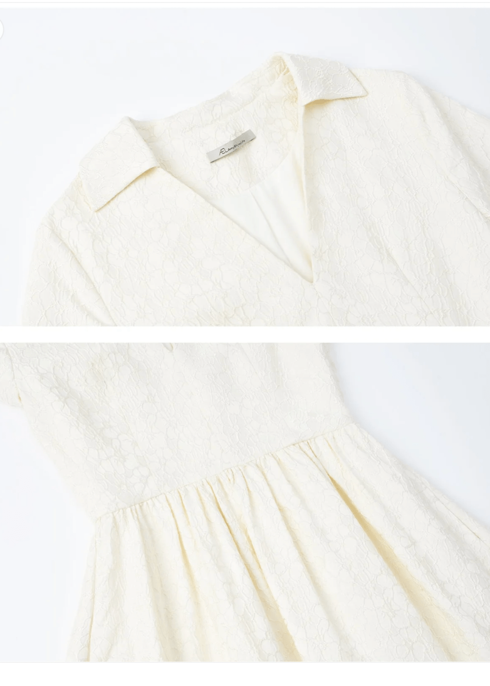 Jacquard V - neck dress - Vera Lumina