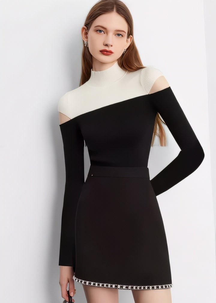Jeweled Line Tight Mini Skirt & Tops - Vera Lumina