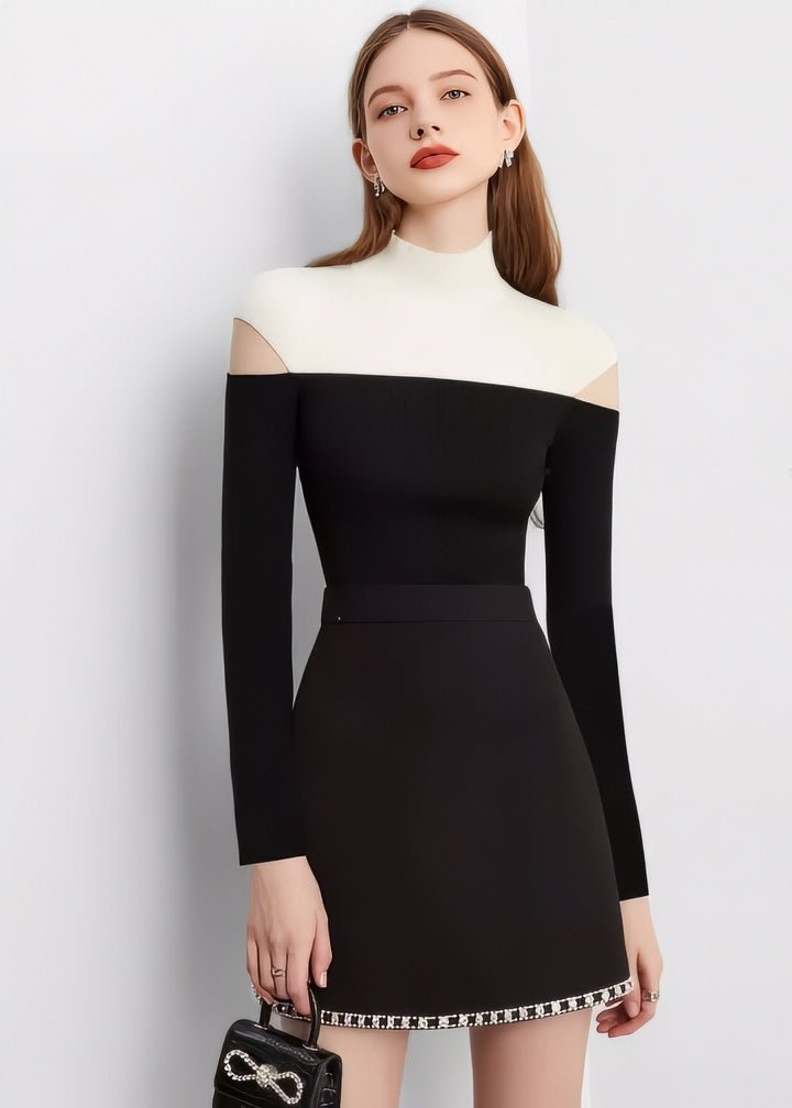 Jeweled Line Tight Mini Skirt & Tops - Vera Lumina